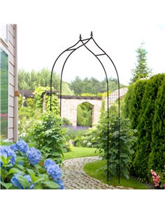 Outsunny Steel Frame Backyard Metal Pergola for Plants & Trellis Garden Arch Black 844-280 2