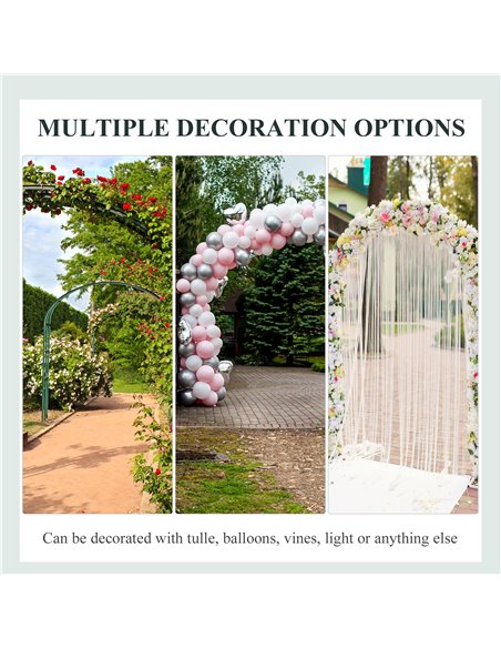 Outsunny Garden Metal Arch Arbour with Bench Love Seat Chair Outdoor Patio Rose Trellis Pergola Climbing Plant Archway Tubular-  - pic 53664 | FastDaddyshop