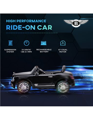 HOMCOM Kids Electric Ride On Car with Parent Remote, 12V Battery Powered Toy Car with Music Horn Lights MP3 Suspension Wheels fo
