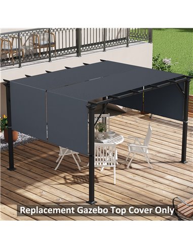 Outsunny 2 Pcs UV Protection Pergola Replacement Canopy, Pergola Shade Cover, Easy to Install, for 3 x 3(m) Pergola, Dark Grey 8
