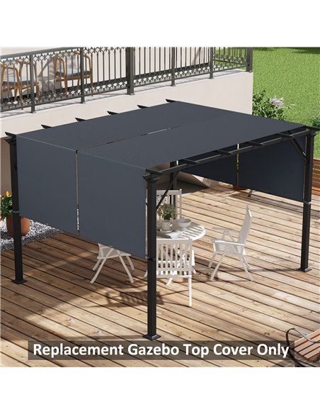 Outsunny 2 Pcs UV Protection Pergola Replacement Canopy, Pergola Shade Cover, Easy to Install, for 3 x 3(m) Pergola, Dark Grey 8 - pic 53740 | FastDaddyshop
