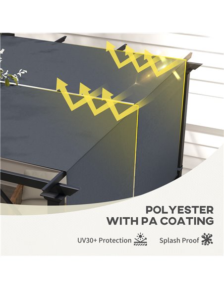 Outsunny 2 Pcs UV Protection Pergola Replacement Canopy, Pergola Shade Cover, Easy to Install, for 3 x 3(m) Pergola, Dark Grey 8 - pic 53743 | FastDaddyshop