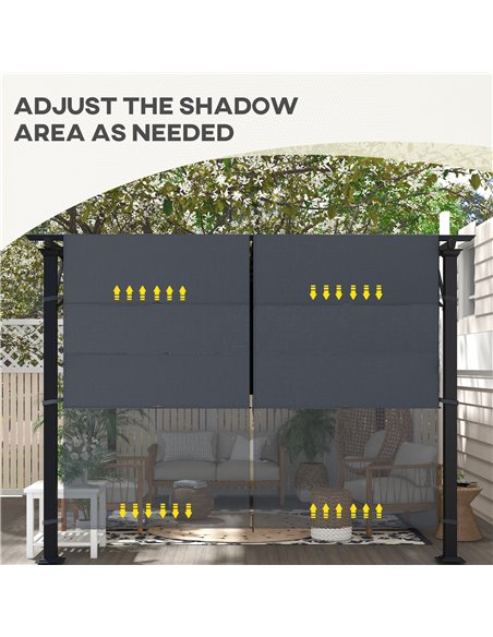 Outsunny 2 Pcs UV Protection Pergola Replacement Canopy, Pergola Shade Cover, Easy to Install, for 3 x 3(m) Pergola, Dark Grey 8 - pic 53745 | FastDaddyshop