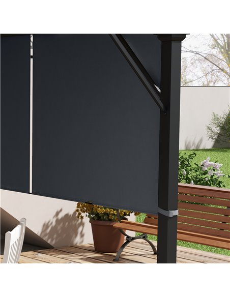 Outsunny 2 Pcs UV Protection Pergola Replacement Canopy, Pergola Shade Cover, Easy to Install, for 3 x 3(m) Pergola, Dark Grey 8 - pic 53746 | FastDaddyshop