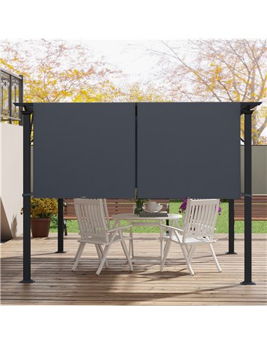 Outsunny 2 Pcs UV Protection Pergola Replacement Canopy, Pergola Shade Cover, Easy to Install, for 3 x 3(m) Pergola, Dark Grey 8
