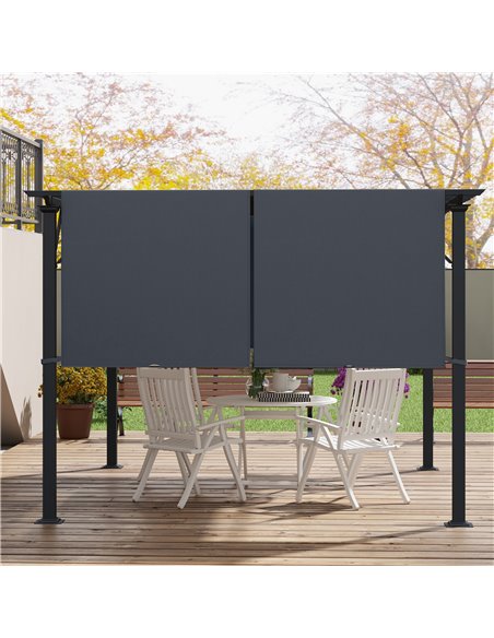 Outsunny 2 Pcs UV Protection Pergola Replacement Canopy, Pergola Shade Cover, Easy to Install, for 3 x 3(m) Pergola, Dark Grey 8 - pic 53747 | FastDaddyshop