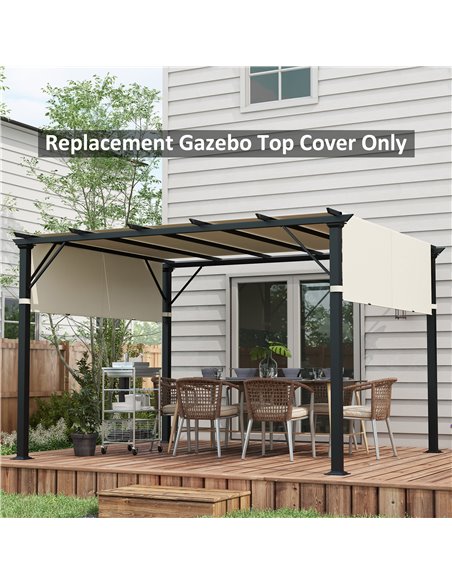 Outsunny 2 Pcs UV Protection Pergola Replacement Canopy, Cream White 84C-492V00CW - pic 53749 | FastDaddyshop