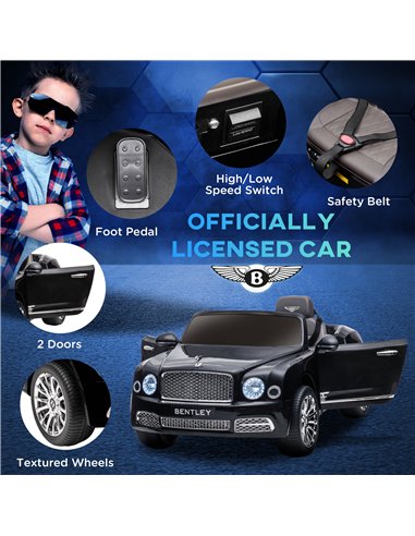 HOMCOM Kids Electric Ride On Car with Parent Remote, 12V Battery Powered Toy Car with Music Horn Lights MP3 Suspension Wheels fo