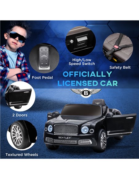 HOMCOM Kids Electric Ride On Car with Parent Remote, 12V Battery Powered Toy Car with Music Horn Lights MP3 Suspension Wheels fo - pic 5375 | FastDaddyshop
