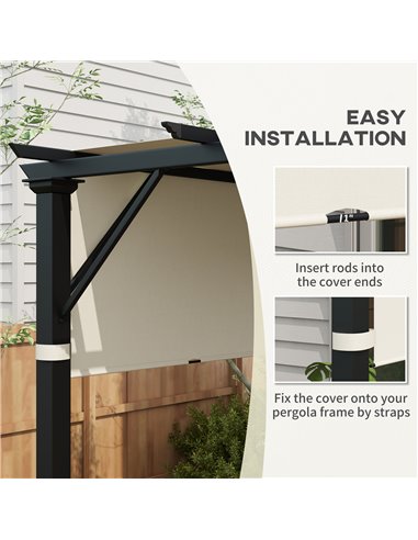 Outsunny 2 Pcs UV Protection Pergola Replacement Canopy, Pergola Shade Cover, Easy to Install, for 3 x 3(m) Pergola, Cream White