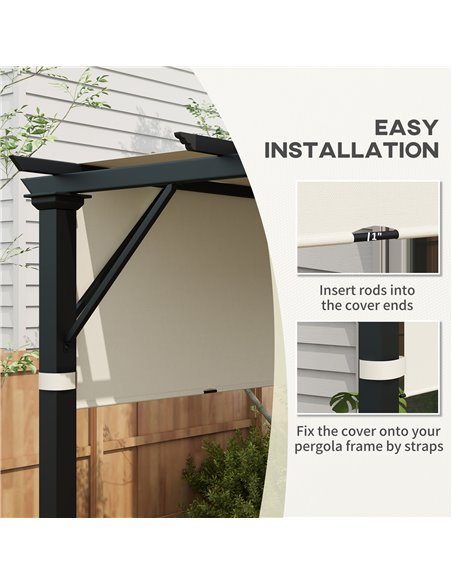 Outsunny 2 Pcs UV Protection Pergola Replacement Canopy, Pergola Shade Cover, Easy to Install, for 3 x 3(m) Pergola, Cream White - pic 53753 | FastDaddyshop