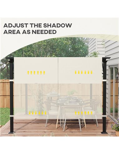 Outsunny 2 Pcs UV Protection Pergola Replacement Canopy, Pergola Shade Cover, Easy to Install, for 3 x 3(m) Pergola, Cream White