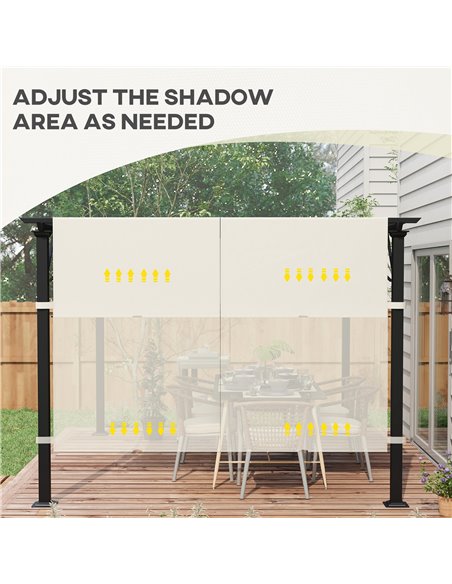 Outsunny 2 Pcs UV Protection Pergola Replacement Canopy, Pergola Shade Cover, Easy to Install, for 3 x 3(m) Pergola, Cream White - pic 53754 | FastDaddyshop