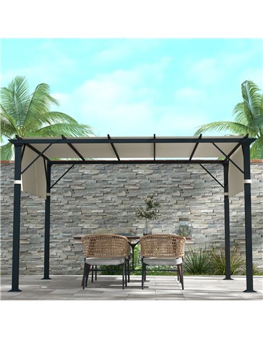 Outsunny 2 Pcs UV Protection Pergola Replacement Canopy, Pergola Shade Cover, Easy to Install, for 3 x 3(m) Pergola, Cream White