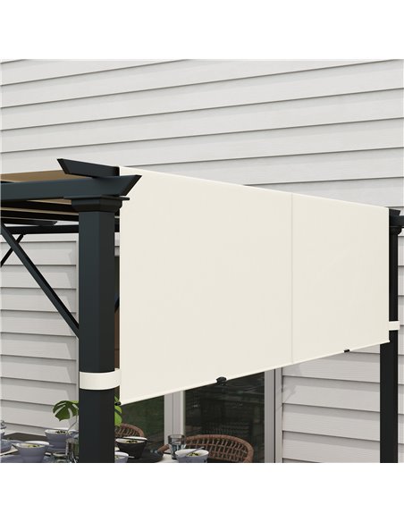 Outsunny 2 Pcs UV Protection Pergola Replacement Canopy, Pergola Shade Cover, Easy to Install, for 3 x 3(m) Pergola, Cream White - pic 53756 | FastDaddyshop