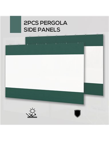 Outsunny Set of Two 3 x 2m Replacement Pergola Panels - Green 84C-491V00GN
