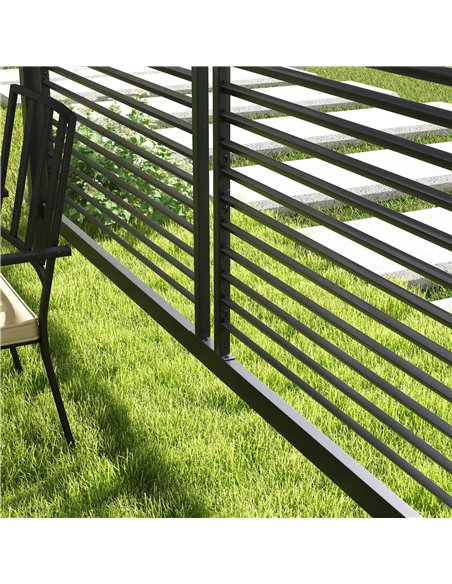 Outsunny 3 x 2.8m Metal Pergola, with Retractable Fabric Roof - Grey 84C-138V00GY - pic 53773 | FastDaddyshop