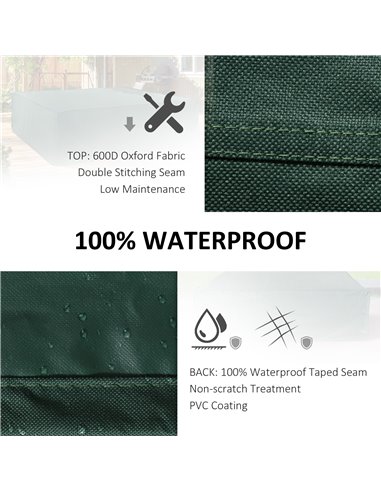 Outsunny Patio Furniture Set Cover Large, 600D Oxford Square Waterproof, 230L x 230W x 70H cm 84B-351