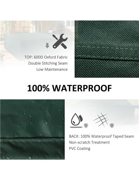 Outsunny Patio Furniture Set Cover Large, 600D Oxford Square Waterproof, 230L x 230W x 70H cm 84B-351 - pic 53796 | FastDaddyshop