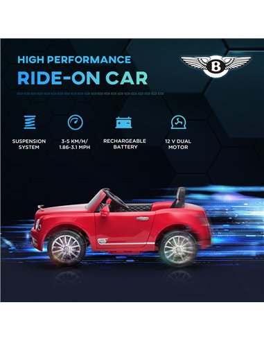 HOMCOM Kids Electric Ride On Car with Parent Remote, 12V Battery Powered Toy Car with Music Horn Lights MP3 Suspension Wheels fo