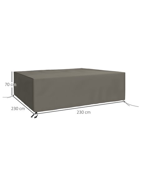 Outsunny Patio Furniture Set Cover Large Square, 600D Oxford Waterproof Protection, 230 x 230 x 70cm, Grey 84B-351V00GY - pic 53840 | FastDaddyshop