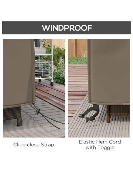 Outsunny Patio Furniture Set Cover Large Square, 600D Oxford Waterproof Protection, 230 x 230 x 70cm, Grey 84B-351V00GY - pic 53842 | FastDaddyshop