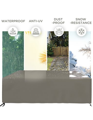 Outsunny Patio Furniture Set Cover Large Square, 600D Oxford Waterproof Protection, 230 x 230 x 70cm, Grey 84B-351V00GY