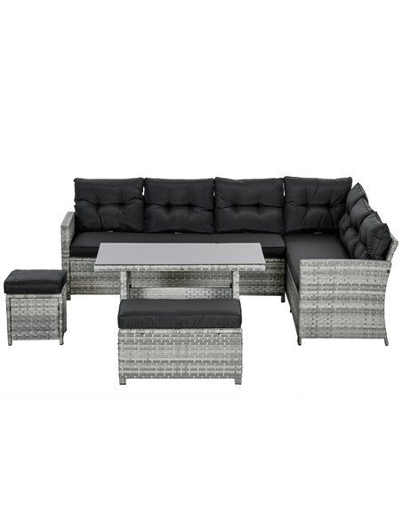 Outsunny 5-Piece Rattan Patio Furniture Set, Mixed Grey 860-333V70GG - pic 53847 | FastDaddyshop