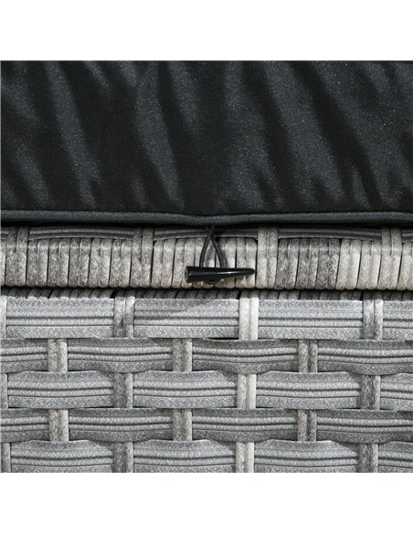 Outsunny 5-Piece Rattan Patio Furniture Set with Corner Sofa, Footstools, Glass Coffee Table, Cushions, Mixed Grey 860-333V70GG - pic 53853 | FastDaddyshop