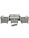 Outsunny 5-Piece Rattan Patio Furniture Set with Gas Fire Pit Table, Grey 860-335V70GY