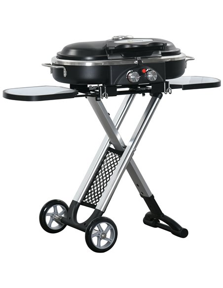 Outsunny Foldable Gas BBQ Grill 2 Burner Garden Barbecue Trolley, Black 846-074 - pic 53919 | FastDaddyshop