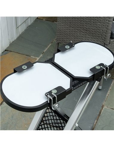 Outsunny Foldable Gas BBQ Grill 2 Burner Garden Barbecue Trolley w/ Lid Side Shelves Storage Pocket Piezo Ignition Thermometer, 