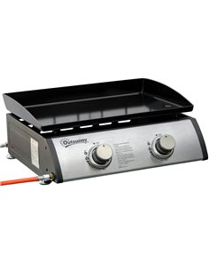 Outsunny Gas Plancha Barbecue Grill 6kW Portable Tabletop Gas BBQ, Black - Silver 846-108V70SR