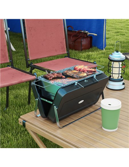 Outsunny Foldable Suitcase Design Mini Charcoal Barbecue Grill BBQ, Black 846-145V00BK - pic 53974 | FastDaddyshop