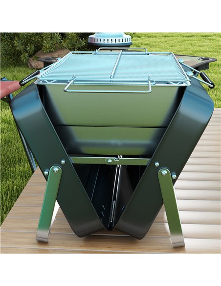 Outsunny Foldable Suitcase Design Mini Charcoal Barbecue Grill BBQ, Black 846-145V00BK - pic 53979 | FastDaddyshop
