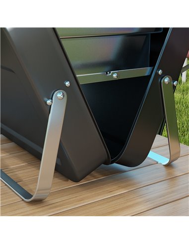 Outsunny Foldable Suitcase Design Mini Charcoal Barbecue Grill BBQ, Black 846-145V00BK