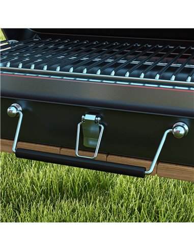 Outsunny Foldable Suitcase Design Mini Charcoal Barbecue Grill BBQ, Black 846-145V00BK