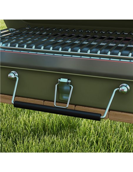 Outsunny Foldable Suitcase Design Mini Charcoal Barbecue Grill BBQ, Green 846-145V00GN - pic 53990 | FastDaddyshop