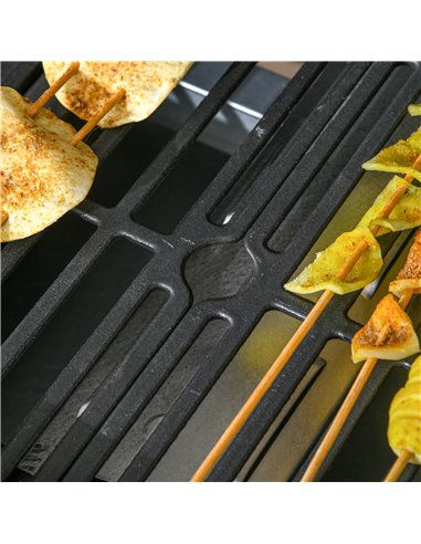 Outsunny Gas Barbecue Grill 3+1 Burner Garden Smoker BBQ Trolley w/ Side Burner Warming Rack Side Shelves Piezo Ignition Thermom