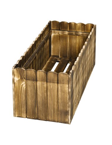 Outsunny 70L Garden Flower Raised Bed Pot Wooden Outdoor Large Rectangle Planter Vegetable Box Outdoor Herb Holder Display (80L 