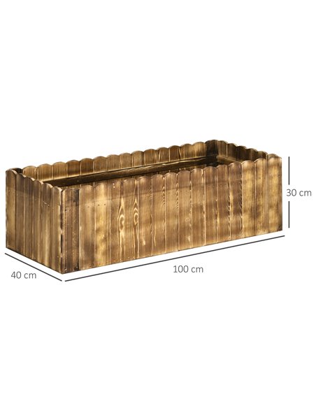 Outsunny 109L Garden Flower Raised Bed Pot Wooden Outdoor Large Rectangle Planter Vegetable Box Outdoor Herb Holder Display (100 - pic 54020 | FastDaddyshop