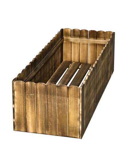Outsunny 109L Garden Flower Raised Bed Pot Wooden Outdoor Large Rectangle Planter Vegetable Box Outdoor Herb Holder Display (100 - pic 54025 | FastDaddyshop