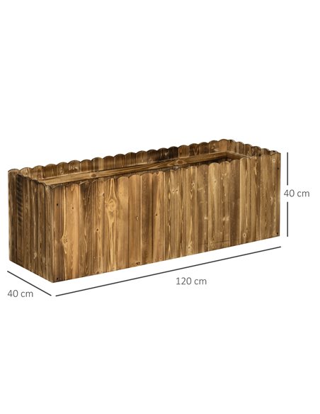 Outsunny 172L Garden Flower Raised Bed Pot Wooden Outdoor Large Rectangle Planter Vegetable Box Outdoor Herb Holder Display (120 - pic 54029 | FastDaddyshop