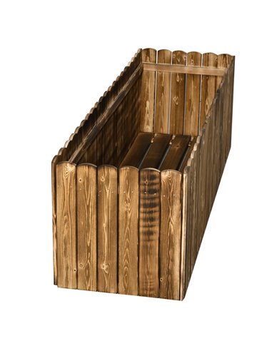 Outsunny 172L Garden Flower Raised Bed Pot Wooden Outdoor Large Rectangle Planter Vegetable Box Outdoor Herb Holder Display (120