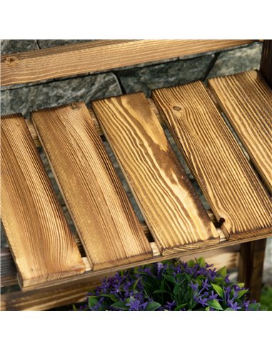Outsunny 3 Tier Flower Stand Wood Folding Planter Ladder Display Shelf Rack for Garden Outdoor Backyard 40Lx37Wx93H(cm) 845-111