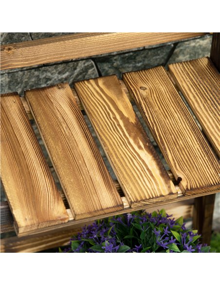 Outsunny 3 Tier Flower Stand Wood Folding Planter Ladder Display Shelf Rack for Garden Outdoor Backyard 40Lx37Wx93H(cm) 845-111 - pic 54043 | FastDaddyshop