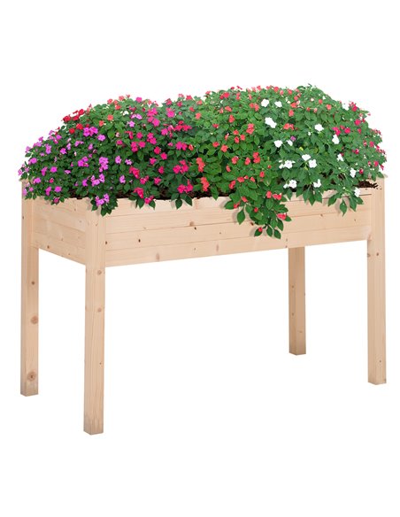 Outsunny Garden 122.5Lx56.5Wx76H cm Wooden Planter, Fir Wood 845-239 - pic 54063 | FastDaddyshop