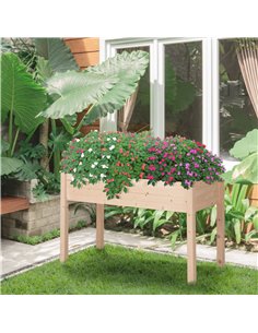 Outsunny Garden 122.5Lx56.5Wx76H cm Wooden Planter, Fir Wood 845-239 2