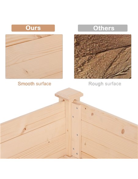 Outsunny Garden Wooden Planters,  Non-Woven Fabric, Rectangular Raised Bed,Fir Wood, Indoor/Outdoor, 122.5Lx56.5Wx76H cm 845-239 - pic 54066 | FastDaddyshop
