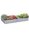 Outsunny Set of 2 Raised Garden Planter Box 1m x 1m x 0.3m, Grey 845-517GY